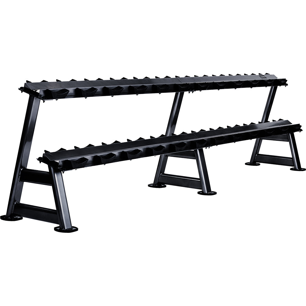12 Pair, 2 Tier Dumbbell Rack With Saddles