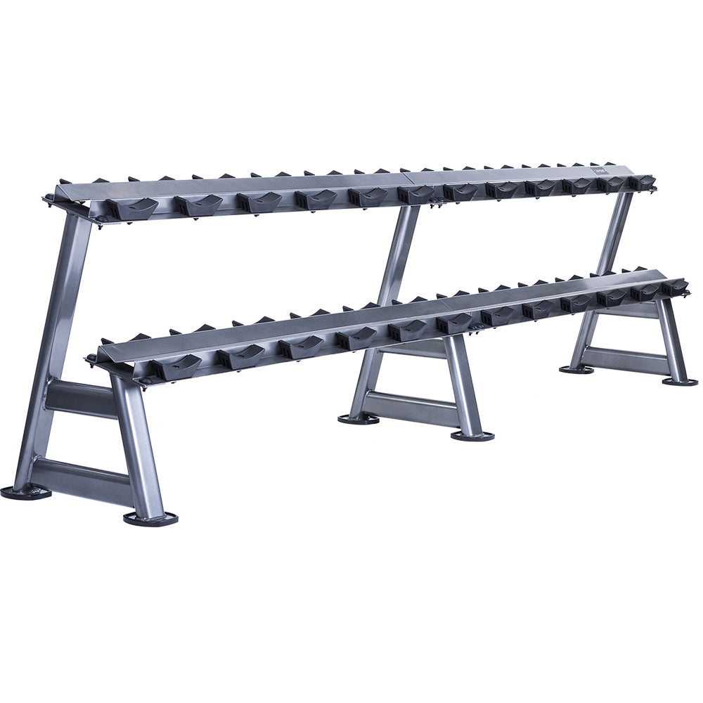 12 Pair, 2 Tier Dumbbell Rack With Saddles