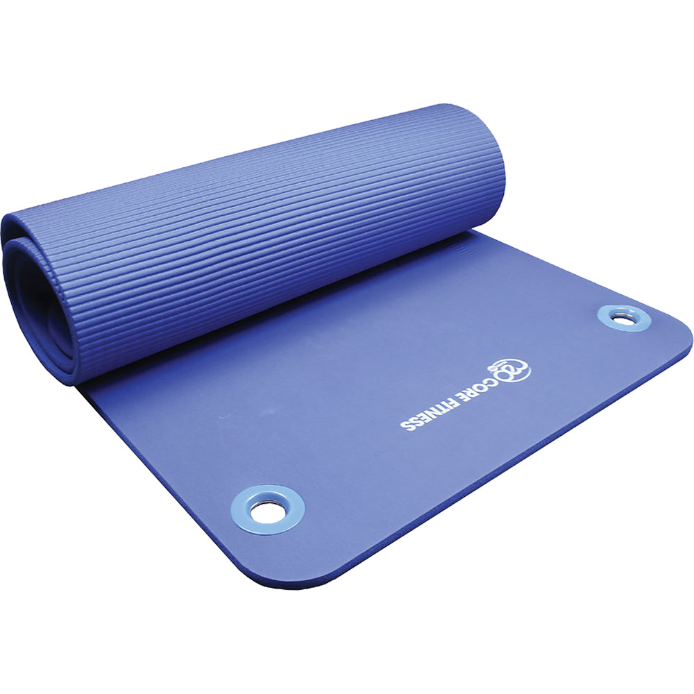 Core Fitness Mat Blue 10mm with Eyelets