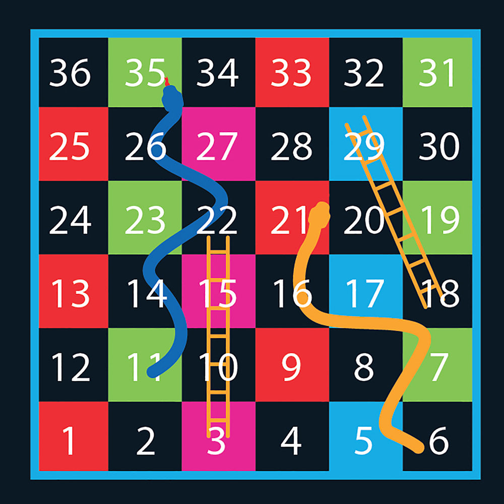 1-36 Solid Snakes & Ladders Marking - 1.8 x 1.8m