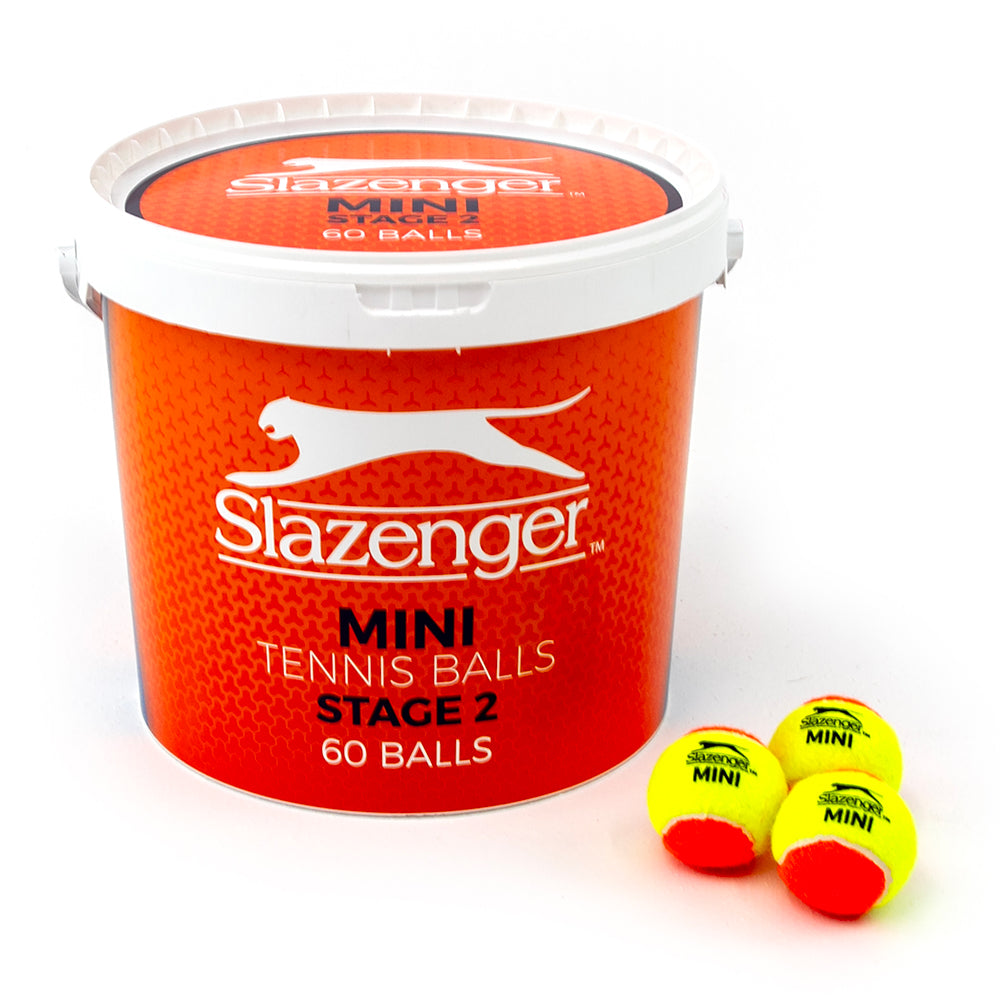 Slazenger Mini Tennis Orange Bucket (60 Balls)