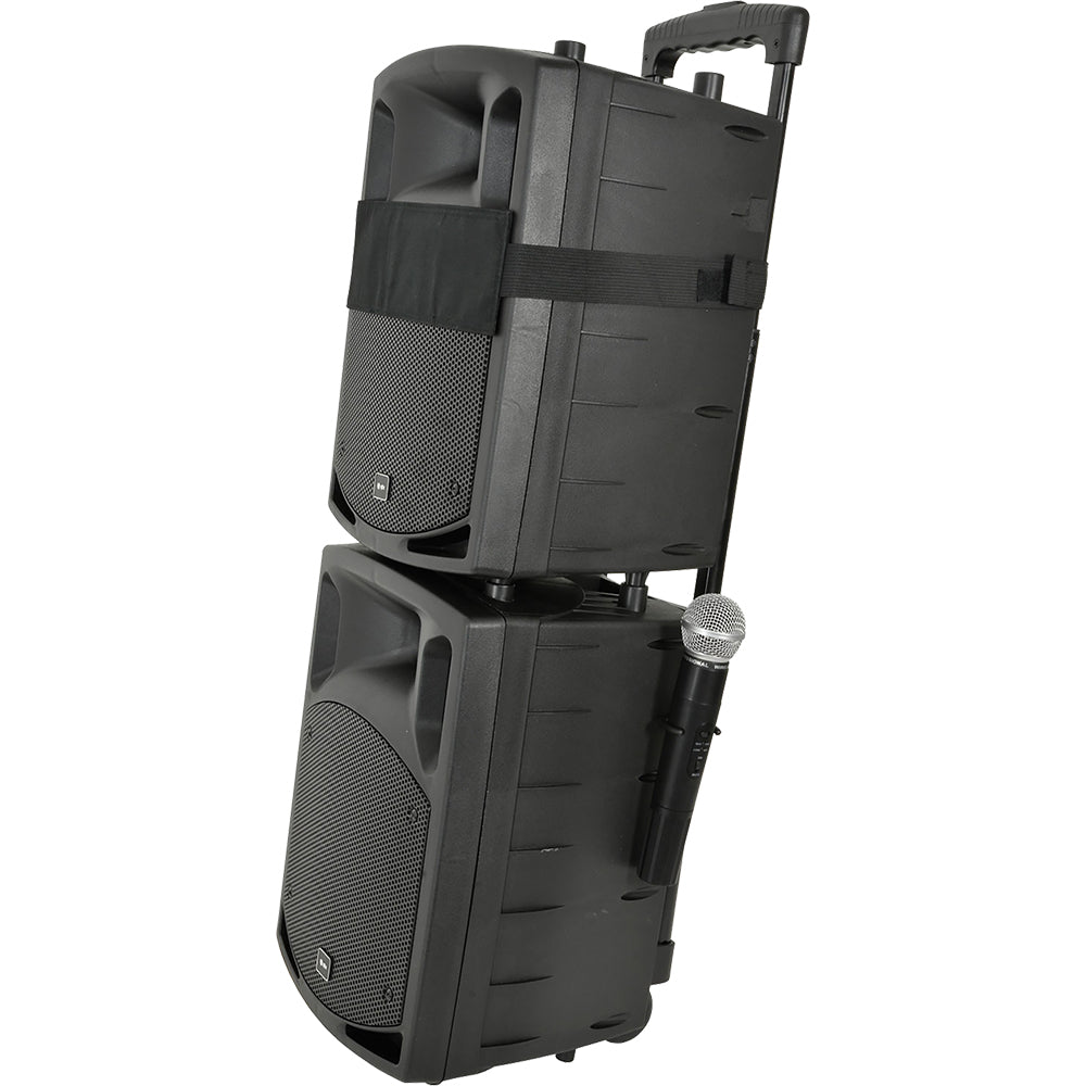 QTX PAV8 Portable PA with Bluetooth, CD/DVD Player, 2 x Handheld Mics & Headset Mic