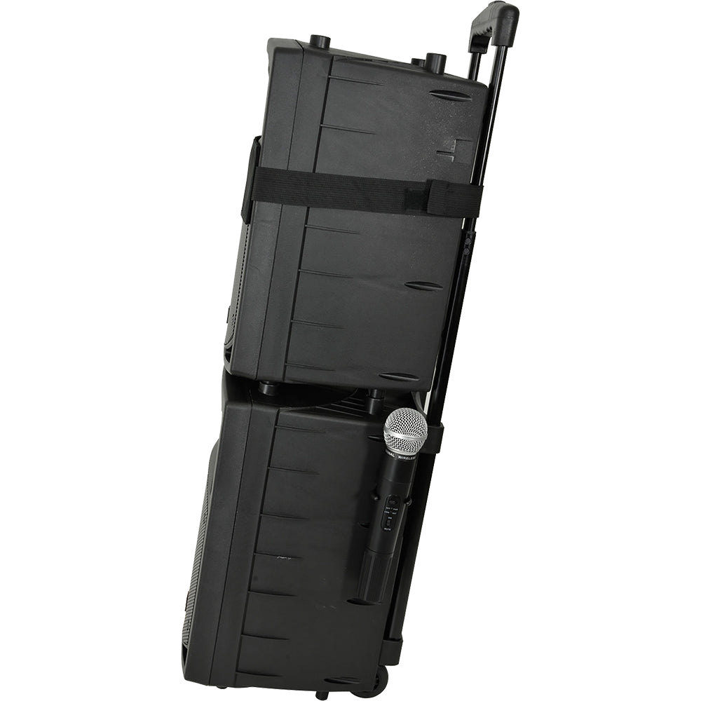 QTX PAV8 Portable PA with Bluetooth, CD/DVD Player, 2 x Handheld Mics & Headset Mic