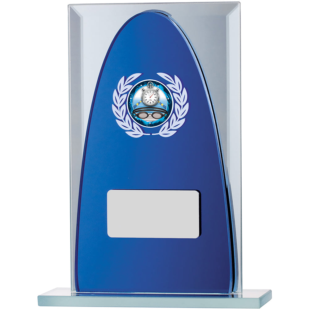 Blue Mirror Rectangular Glass Award