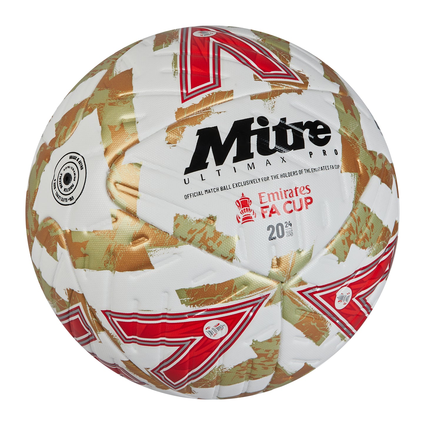 FA Cup Ultimax Pro Football White/Gold/Red