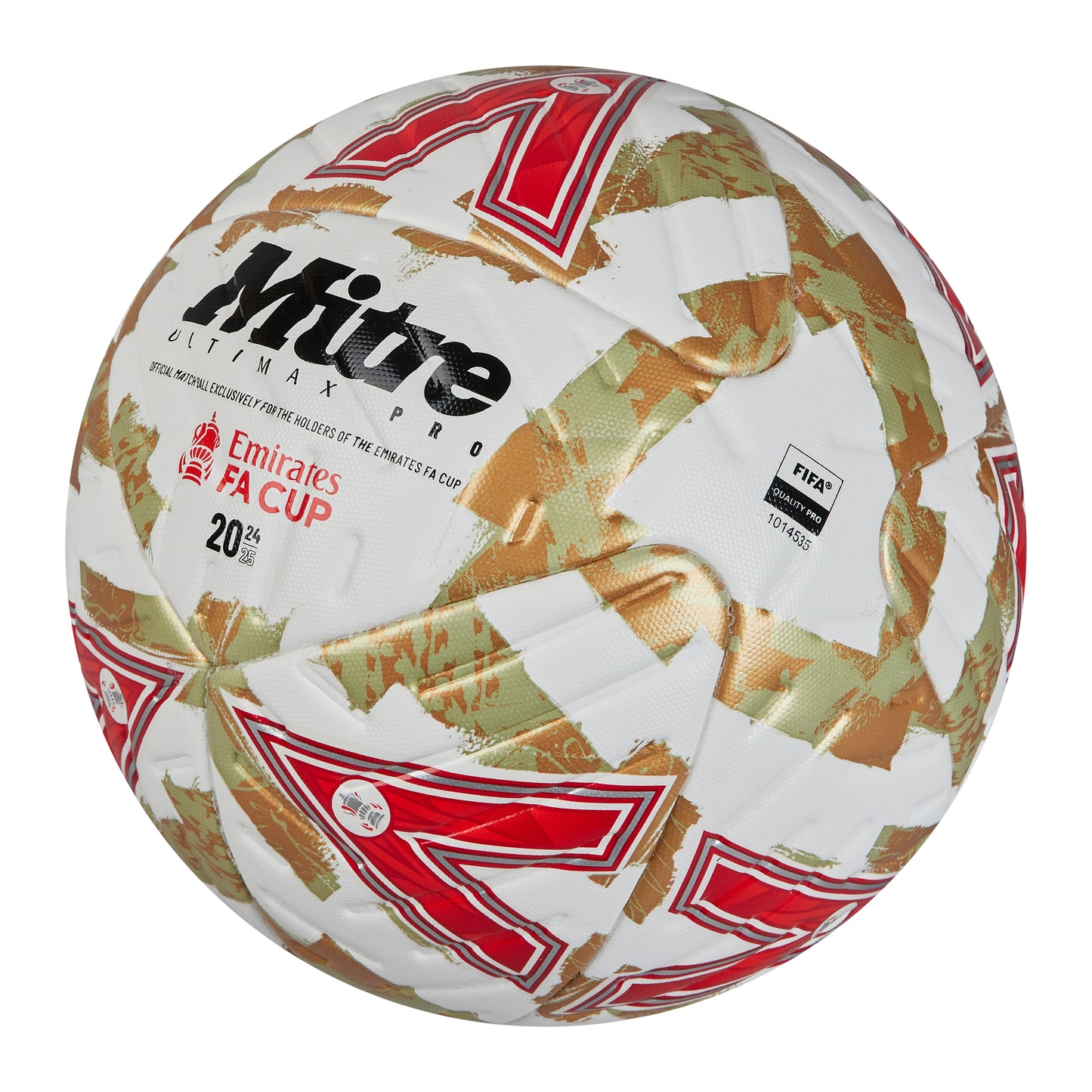 FA Cup Ultimax Pro Football White/Gold/Red