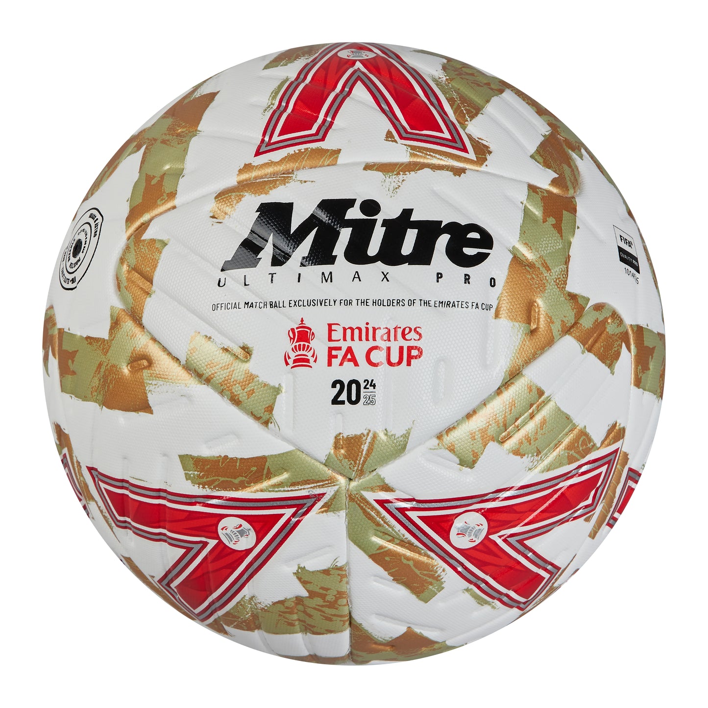 FA Cup Ultimax Pro Football White/Gold/Red