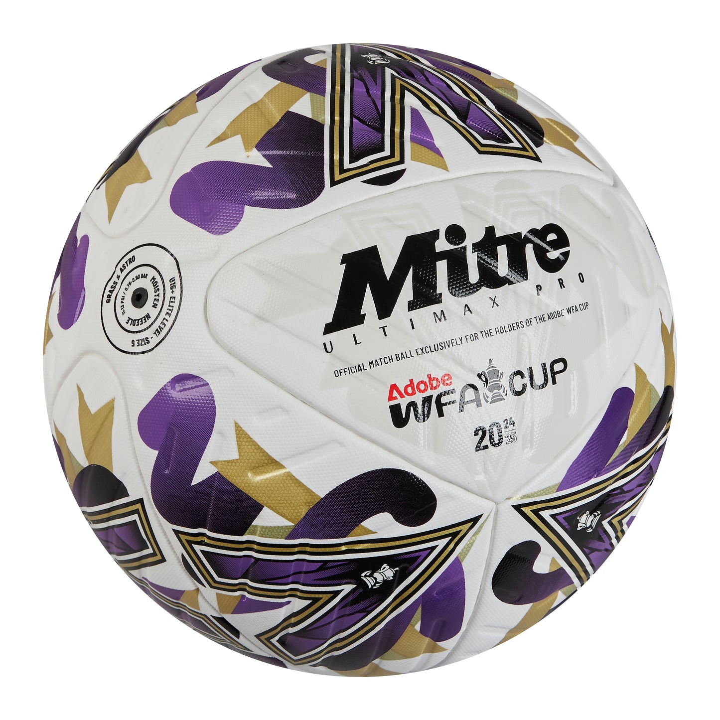 Women's FA Cup Ultimax Pro Football White/Gold/Vibe Lime
