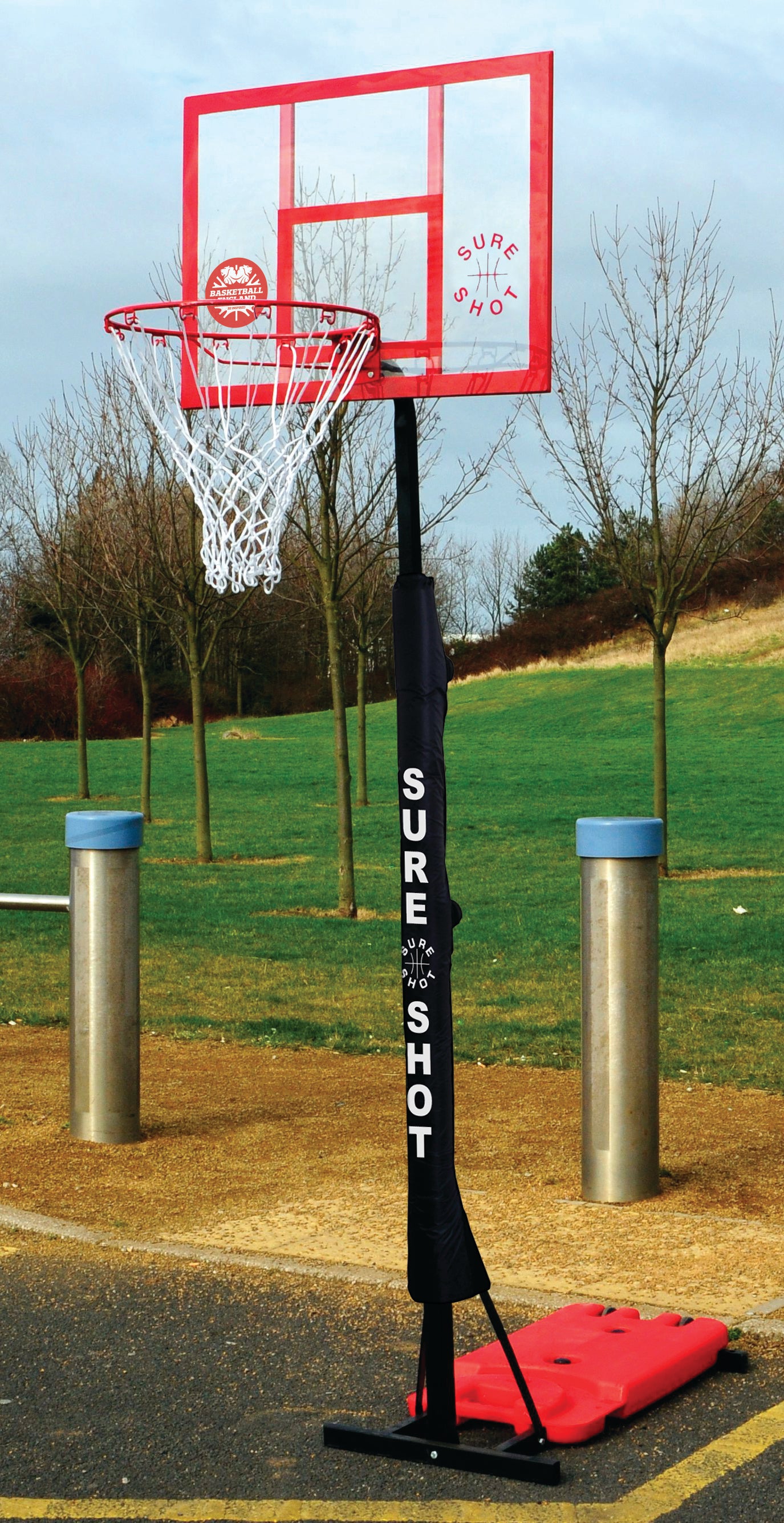 2 x Sure Shot Easi Shot Portable Units Acrylic Backboard & Pole Padding