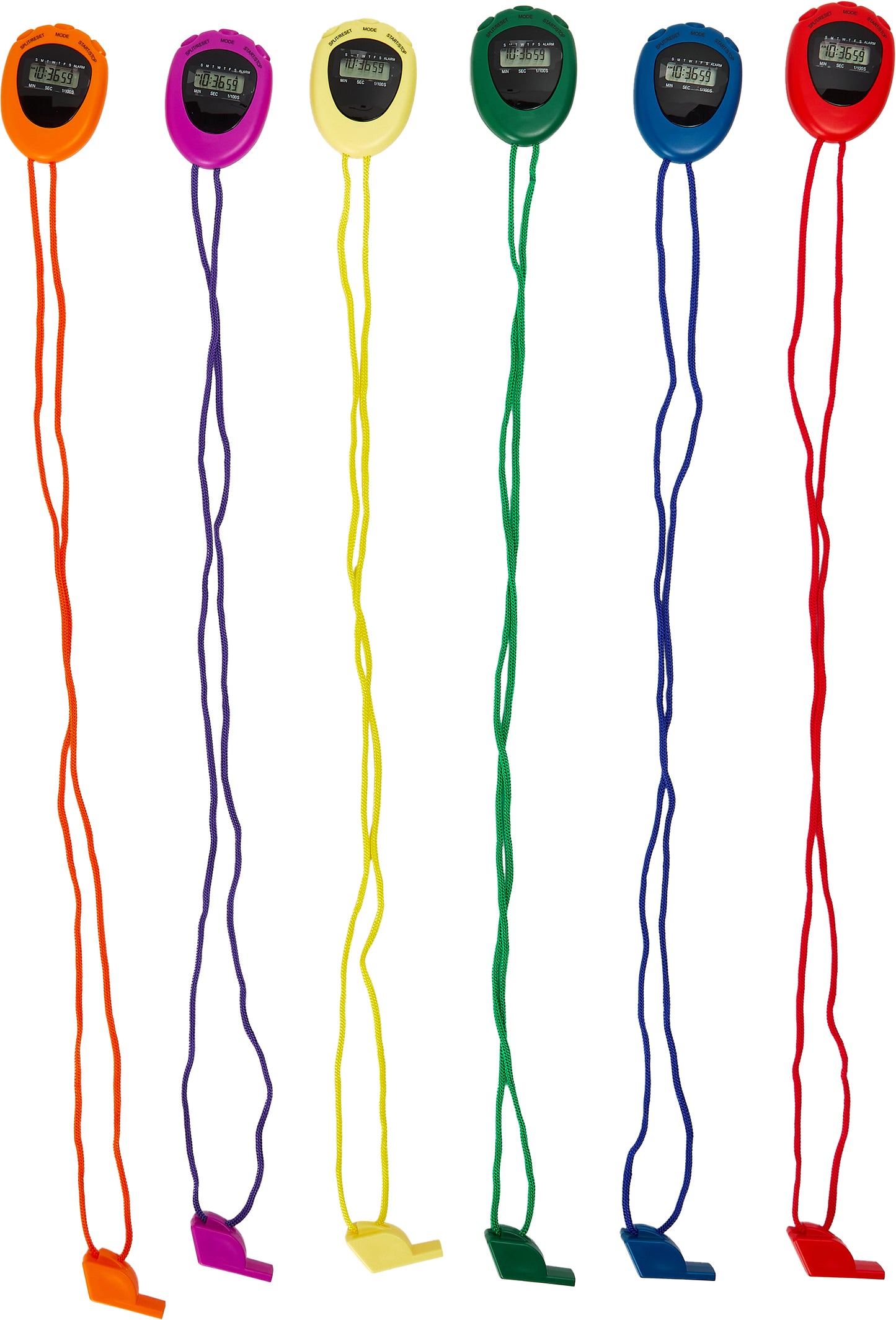 Coloured Stopwatch & Whistle Pack