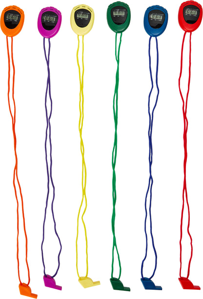 Coloured Stopwatch & Whistle Pack