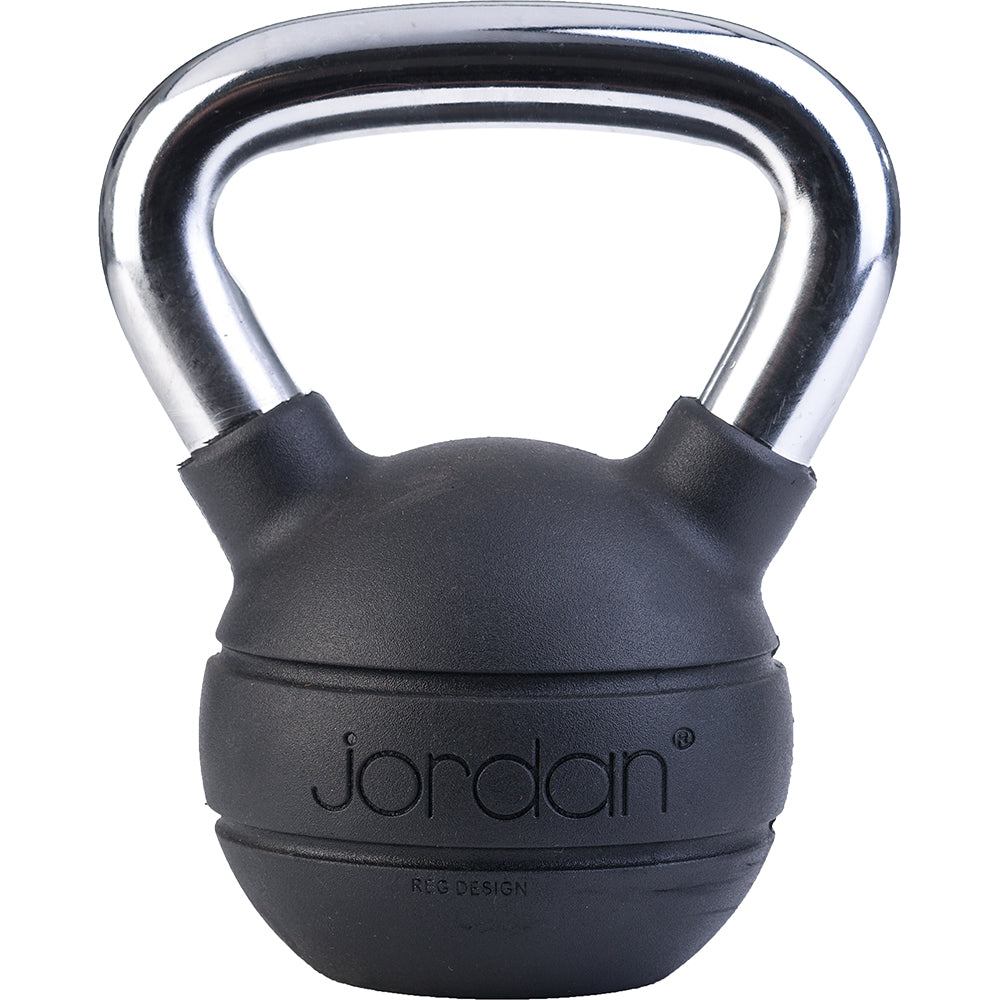 Rubber Kettlebell with Chrome Handle