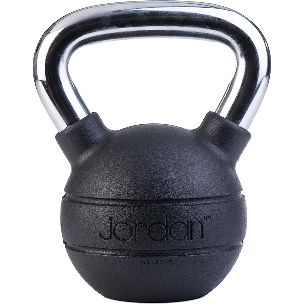 Rubber Kettlebell with Chrome Handle