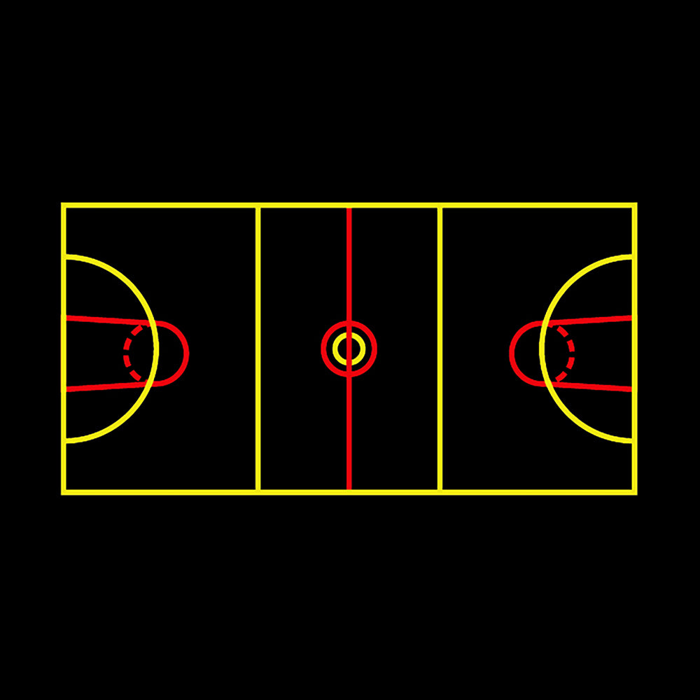 Netball & Basketball Multicourt Marking - 30 x 15m