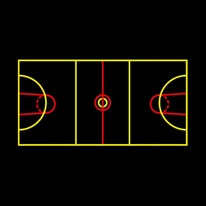Netball & Basketball Multicourt Marking - 30 x 15m