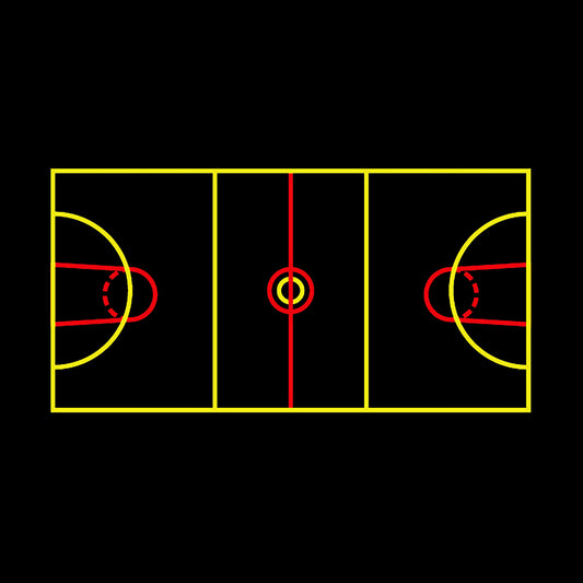 Netball & Basketball Multicourt Marking - 30 x 15m