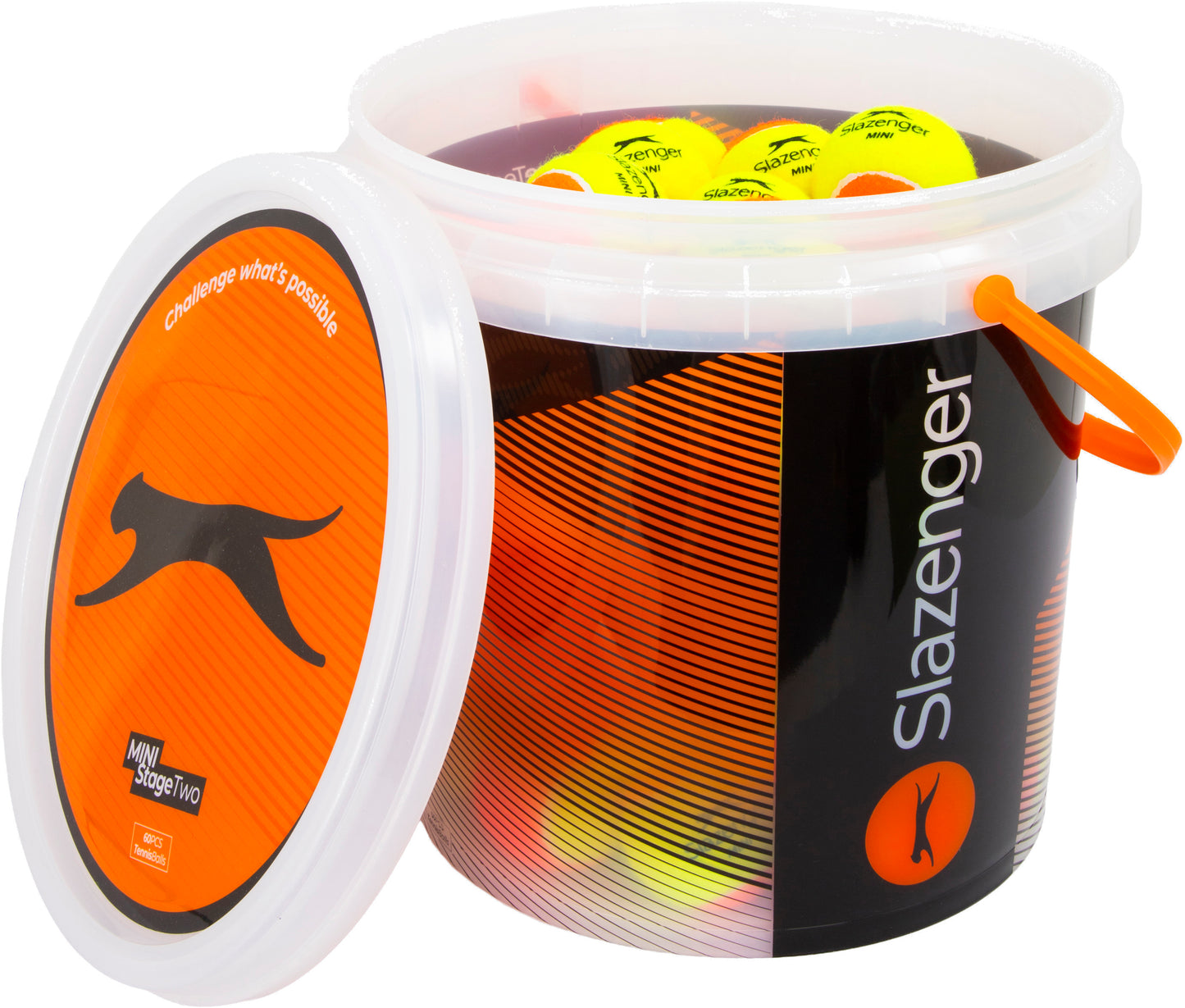 Slazenger Mini Tennis Orange Bucket (60 Balls)