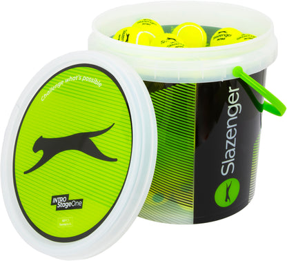 Slazenger Intro Tennis Green Bucket (60 Balls)