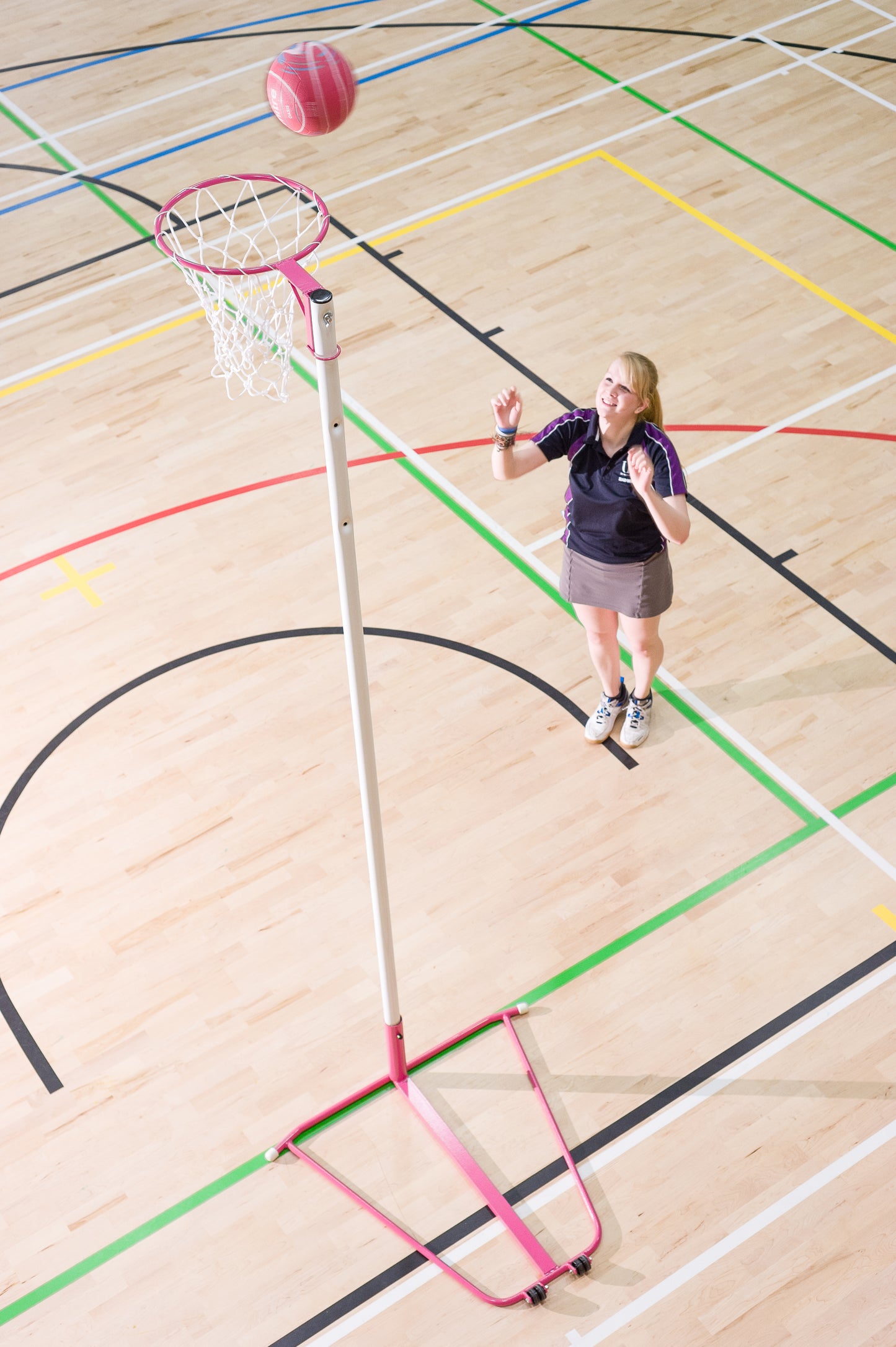 Harrod Wheelaway Pink Netball Posts (per pair)