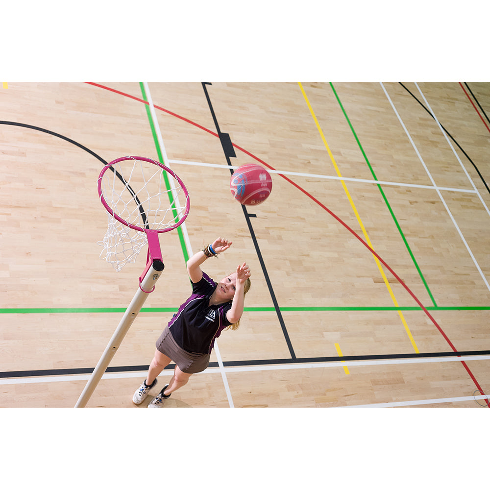 Regulation Pink Netball Post Wheelaway (Per Pair)