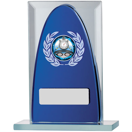 Blue Mirror Rectangular Glass Award