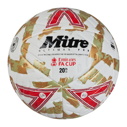 FA Cup Ultimax Pro Football White/Gold/Red