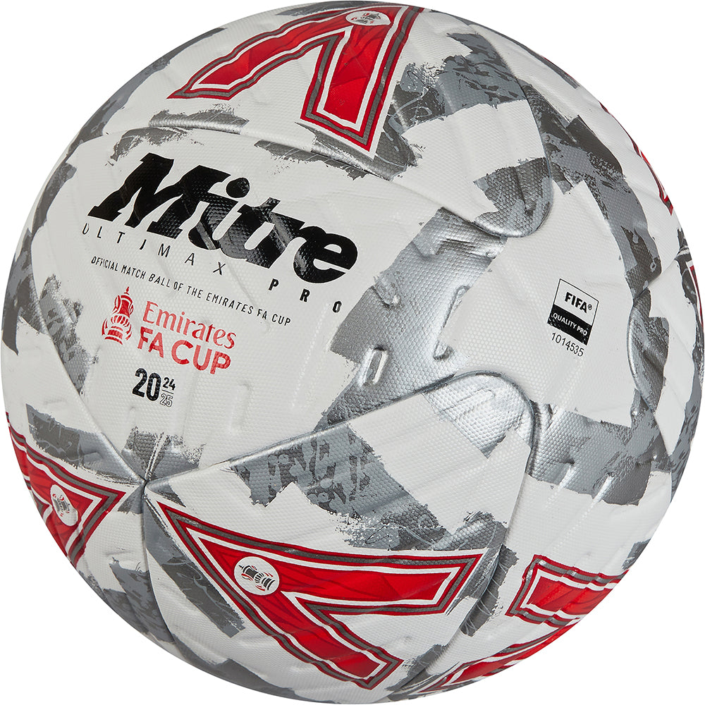 Mitre FA Cup Train Football White/Silver/Red