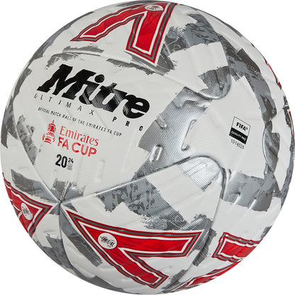 Mitre FA Cup Train Football White/Silver/Red