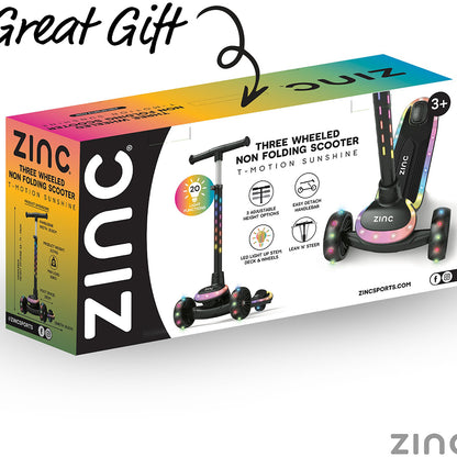 Zinc Three Wheeled Folding LED Scooter