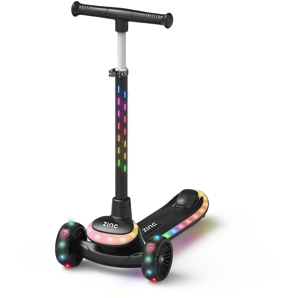 Zinc Three Wheeled Folding LED Scooter