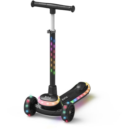Zinc Three Wheeled Folding LED Scooter