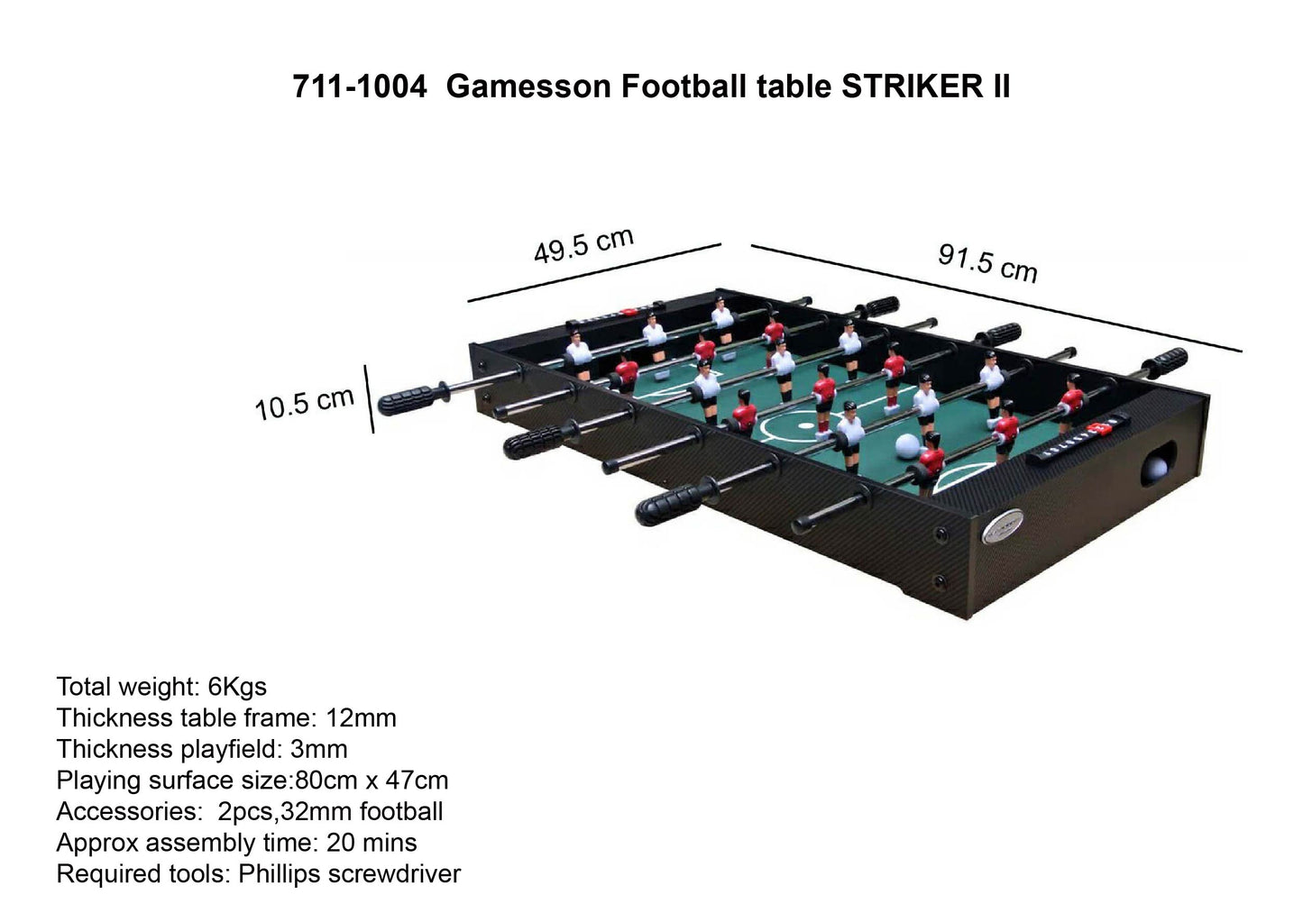 Gamesson Striker II 3ft Football Table