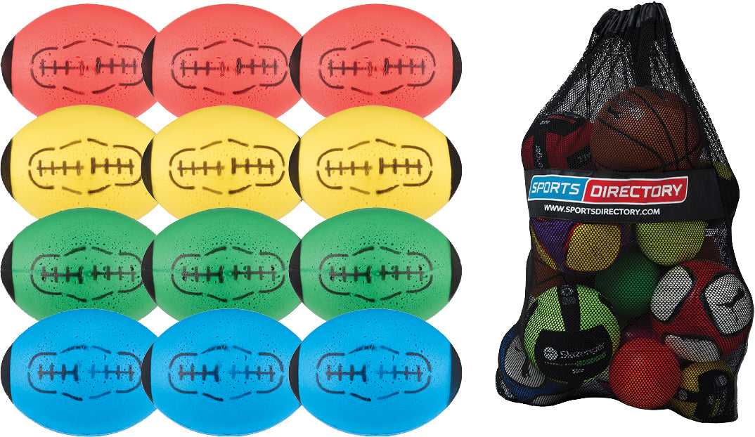 Soft Foam Rugby Balls - Pack of 12